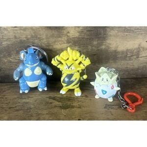 Large Bundle Of Three Vintage Pokemon Figure Key Chains Fast & Reliable Shipping